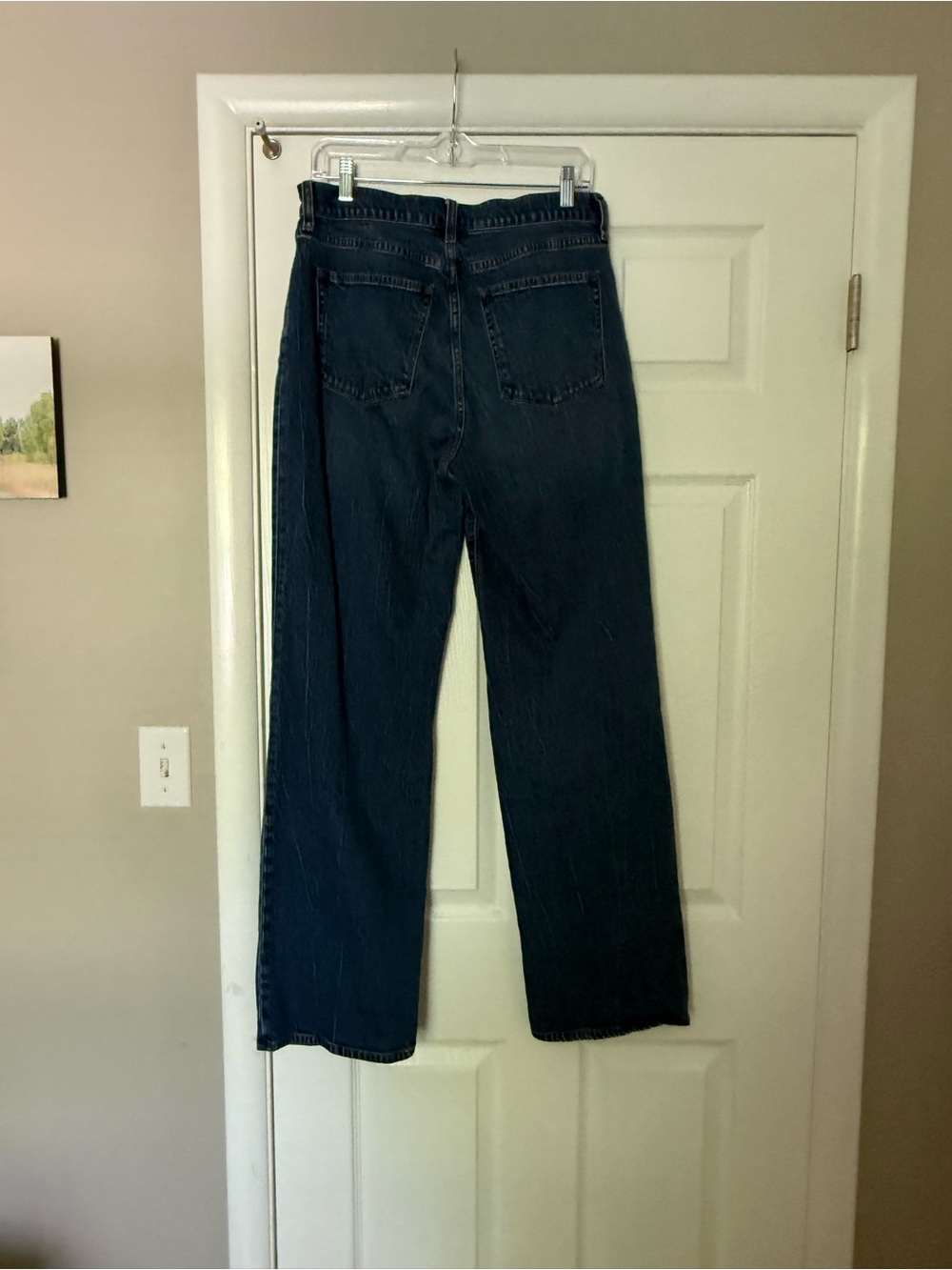 J Crew Jeans. 29T. Dark Blue. Full length wide leg.